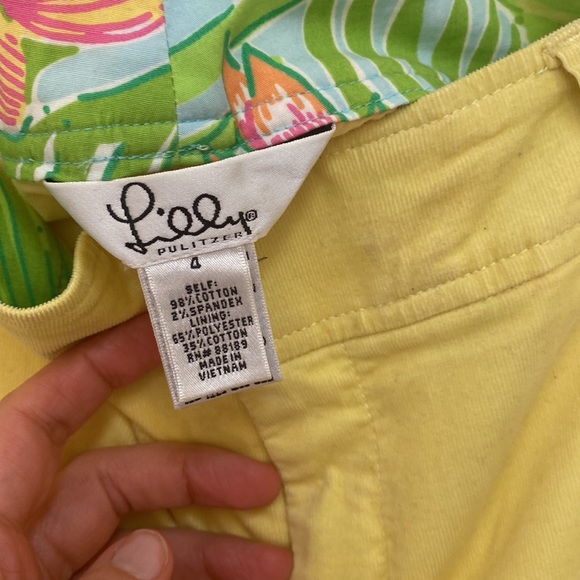 Lilly Pulitzer yellow fine velvety corduroy - Picture 3 of 4